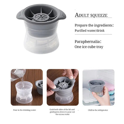 2pcs Bar Whiskey Round Ice Cube Maker Silicone Large Ball Shape Spherical Ice Cube Mould Machine Quick Freezer Kitchen Gadgets
