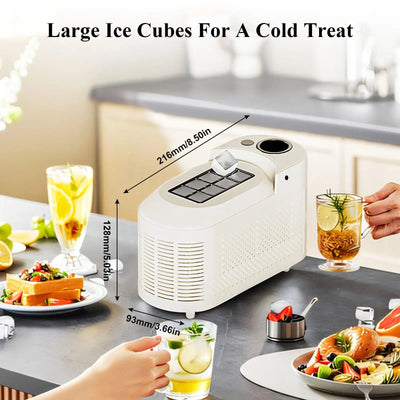 Portable Countertop Ice Maker Machine - 8 Cubes in 10 Mins, Compact Mini Ice Maker for Home/Camping/Car with DC 12V Adapter