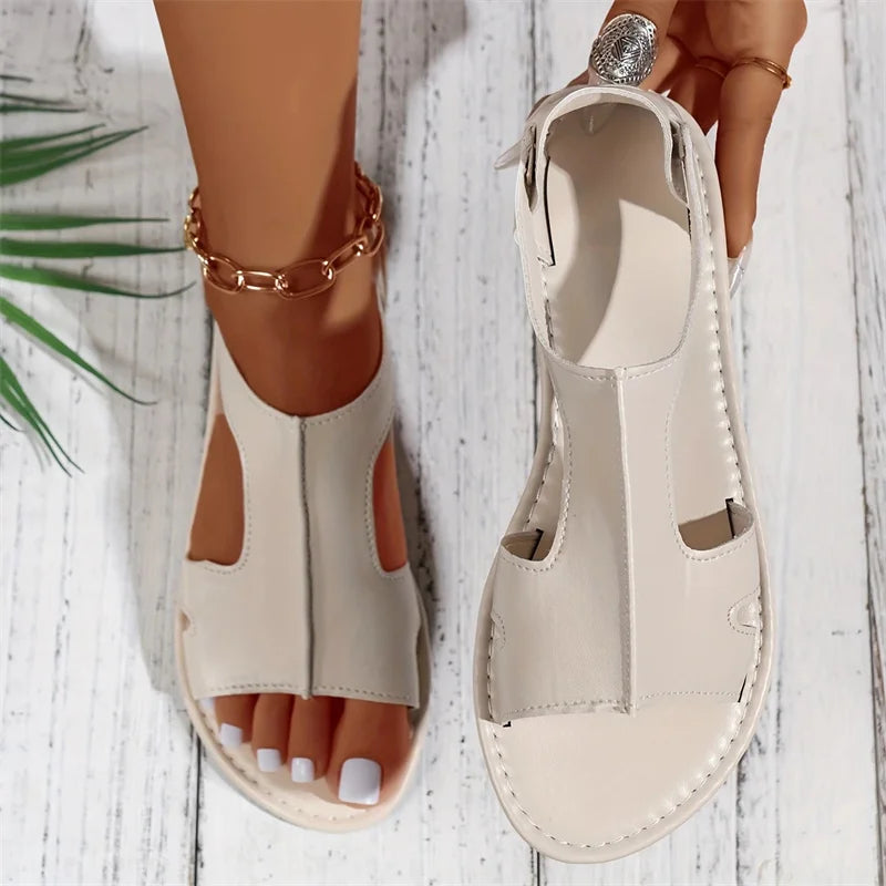 Women Flat Sandals 2025 Summer New Fashion Shallow Sandals Comfortable Lightweight Outdoor Beach Sandals Hot Shoes for Women