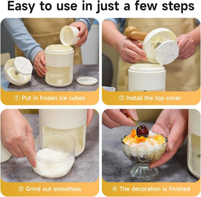 Electric Ice Shaver & Snow Cone Maker - Portable Ice Crusher with Free Ice Tray for Home/Commercial Use