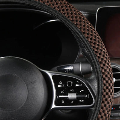 Car Steering Wheel Cover 3D Large Mesh Breathable With No Inner Ring Elastic Handle Cover For 37-38.5 CM Braid On Steering-Wheel