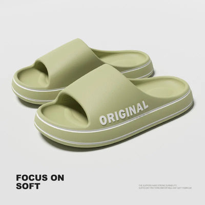 Slippers Beach Slides Solid Color Feslishoet Women Letter Mens Thick Sole Indoor Bathroom Anti Slip Shoes Summer Couple Sandals