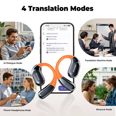 ERAZER XP15 Wireless Headphones Bluetooth 5.4 AI Translator Earbuds 