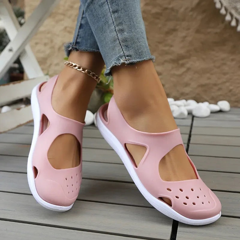 Flat Sandals Ladies 2025 New Casual Fashion Soft Bottom Beach Shoes Plastic Sandal Women Summer Comfortable Espadrilles Hot