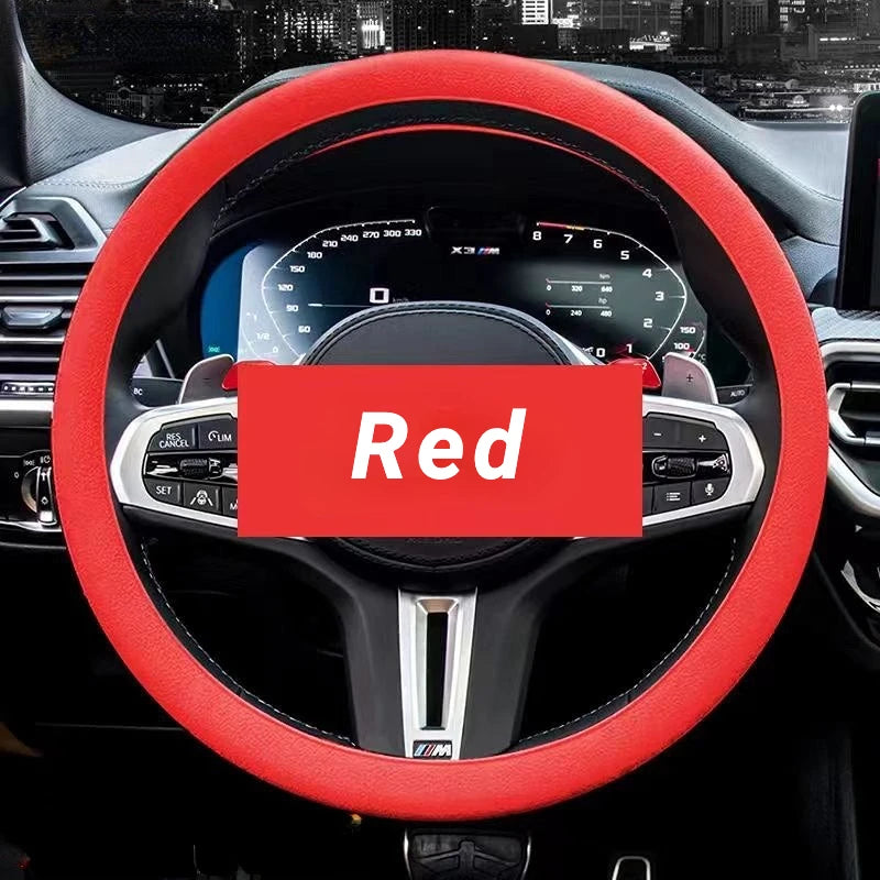 Anti-Slip Silicone Steering Wheel Cover - Universal Fit, Soft & Odorless Fits 14''/15'' Wheels, Durable & All-Season