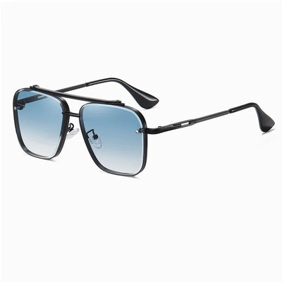 New Gradient Sunglasses for Men Fashion Metal Big Frame Sun Glasses Brand Design Luxury Lunette De Soleil Homme