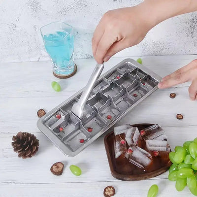Ice Cube Removable Stainless Steel Ice Tray Maker Ice Cube Mold for Cocktail Coffee Fruit Drink Juice Beer Cocktail Party