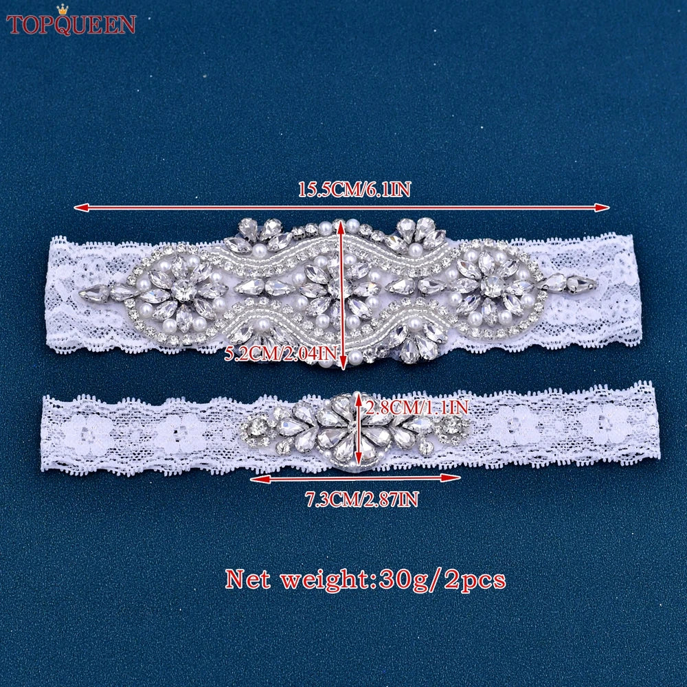 TOPQUEEN Wedding Bridal Garter Belt Bride Sexy liguero podwiazka slubna liga de novia jarretiere mariage bijoux para THS05 ST33