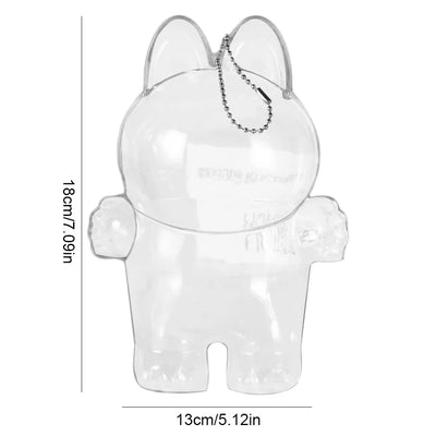 Hot Sale For Labubu Transparent Protective Cover Vinyl Doll Storage Box Cute Elf Plushie Display Cover for Holiday Birthday Gift