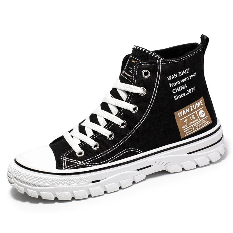Women Men High Top Sneakers  Fashion Breathable Comfortable Sport Korean Classic Vulcanized Casual Canvas Platform Shoes