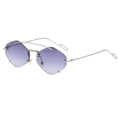 Rimless Square Sunglasses Women Men Retro Sun Glasses Brand Designer Eyewear UV400 Luxury Shades Oculos Female Gafas