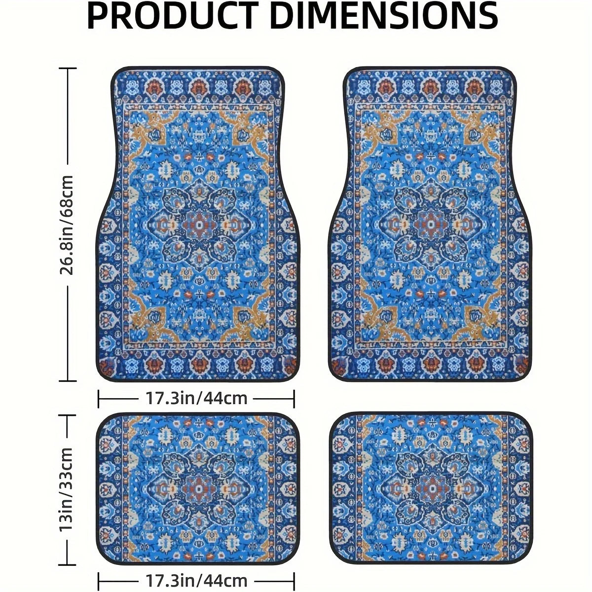 Car Floor Mats 4 Pieces Stylish Anti-Smudge Anti-Slip Easy To Clean Universal Suitable for All Vehicles