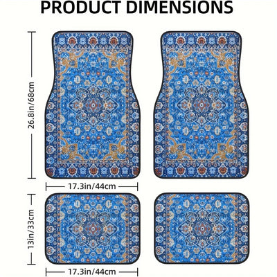 Car Floor Mats 4 Pieces Stylish Anti-Smudge Anti-Slip Easy To Clean Universal Suitable for All Vehicles