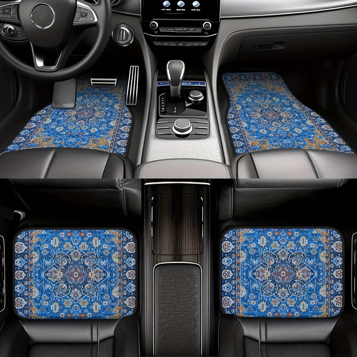 Car Floor Mats 4 Pieces Stylish Anti-Smudge Anti-Slip Easy To Clean Universal Suitable for All Vehicles