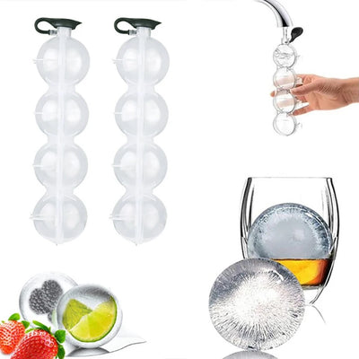 Ice Cube Maker 4 Hole Round Ice Hockey Mold Transparent Whisky Cocktail Vodka Ball Ice Mould Bar Party Kitchen Ice Box Tools