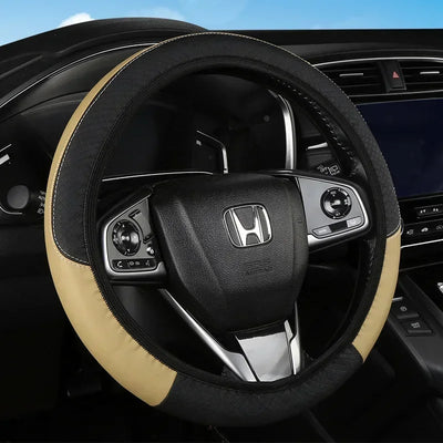 Car 37-38.5cm Steering Wheel Cover Breathable Anti Slip PU Leather Steering Covers Suitable Auto Decoration Carbon Fiber