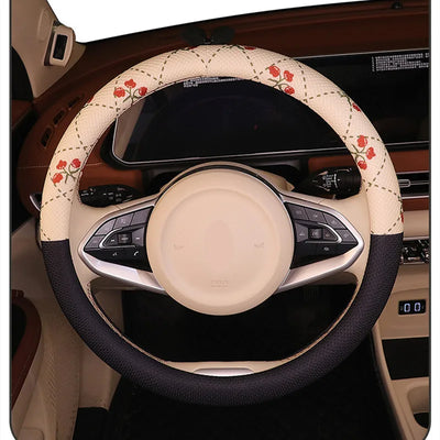 Car Steering Wheel Cover Auto ins Car styling Ice Silk Breathable Non-Slip Grip Steering Covers Suitable Accessories