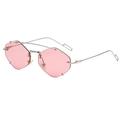 Rimless Square Sunglasses Women Men Retro Sun Glasses Brand Designer Eyewear UV400 Luxury Shades Oculos Female Gafas