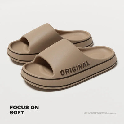 Slippers Beach Slides Solid Color Feslishoet Women Letter Mens Thick Sole Indoor Bathroom Anti Slip Shoes Summer Couple Sandals
