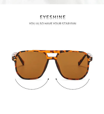 Vintage Square Sunglasses for Women Men Thick Frame Double Bridges Eyewear Female Chic Polygon Sun Glasses UV400 Shades