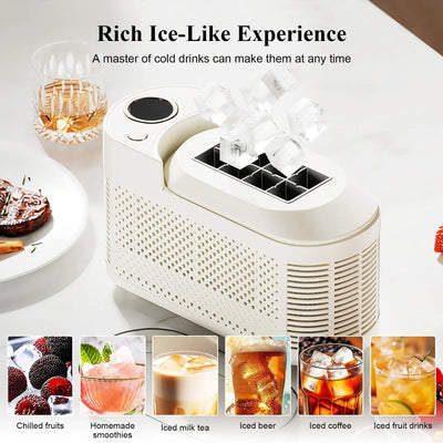 Portable Countertop Ice Maker Machine - 8 Cubes in 10 Mins, Compact Mini Ice Maker for Home/Camping/Car with DC 12V Adapter
