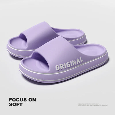 Slippers Beach Slides Solid Color Feslishoet Women Letter Mens Thick Sole Indoor Bathroom Anti Slip Shoes Summer Couple Sandals