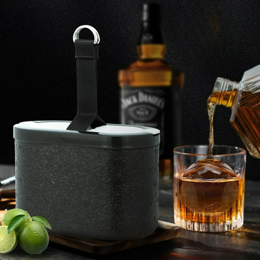 2.4 Inch Round Ice Box Mold Whiskey Ice Ball Maker Large Mould Clear Silicone Ice Cubel Maker with Tools Sphere Cube Tray Mould