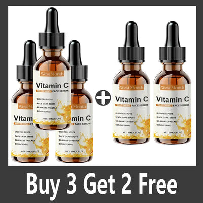 Vitamin C Whitening Serum Remove Freckles Dark Spots Face Essence Fade Melasma Melanin Brighten Repair Dull Skin Care Cosmetics