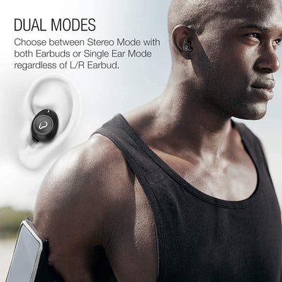 True Wireless Earbuds with Immersive Sound, Bluetooth 5.0 Earphones In-Ear with Charging Case Easy-Pairing Stereo Calls/Built-In Microphones/Ipx5 Sweatproof/Pumping Bass for Sports,Workout,Gym