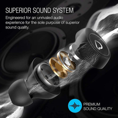 True Wireless Earbuds with Immersive Sound, Bluetooth 5.0 Earphones In-Ear with Charging Case Easy-Pairing Stereo Calls/Built-In Microphones/Ipx5 Sweatproof/Pumping Bass for Sports,Workout,Gym