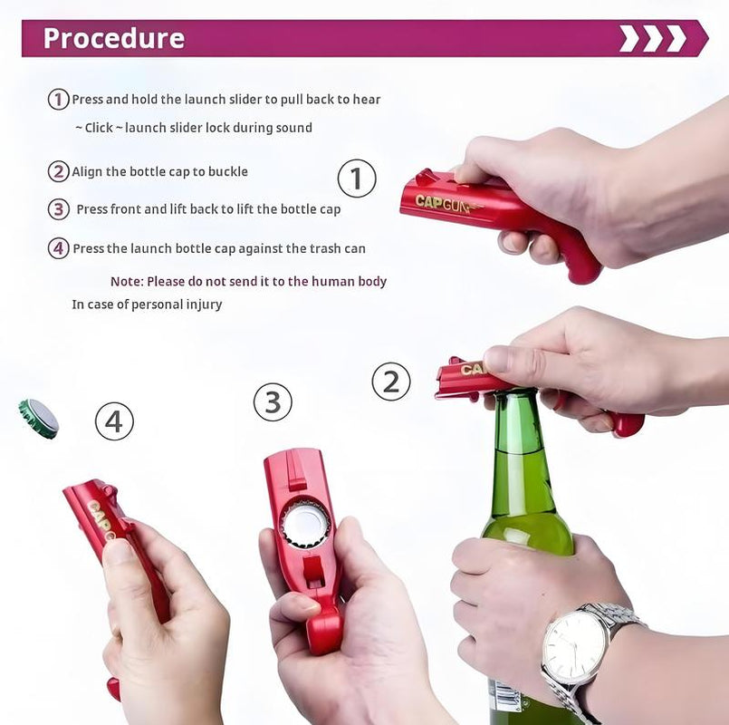Creative Beer Bottle Opener, 1 Count Fun Bottlecap Remover, Portable Bottle Opener for Homekitchen Party Barbecue Outdoor Gathering Utensils