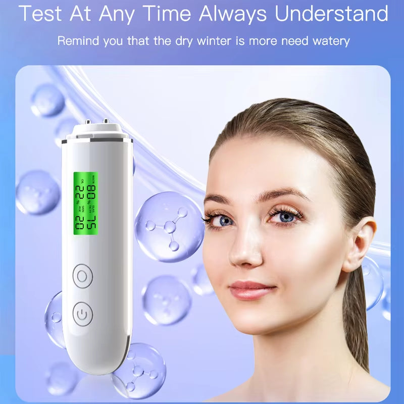 Skin Water Cheek Elastic Skin Age Test Meter Face Skin Moisture&Oil Content Skin Analyzer Fluorescent Agent Detector Skin Tester