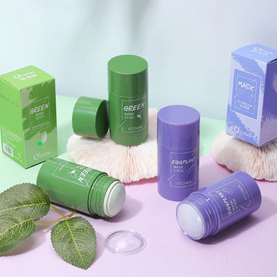 Solid Facial Mask Stick Green Tea Honey Peach Cleaning Pore Moisturizing Long Charcoal Eggplant Mud Film