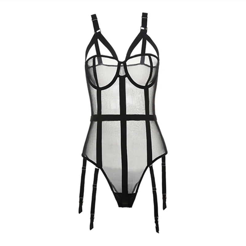 Sexy Corset Lingerie Bustier Erotic Top Women Lace Push up Bra Adjustable Shoulder Strap plus Size Underbust Corselet