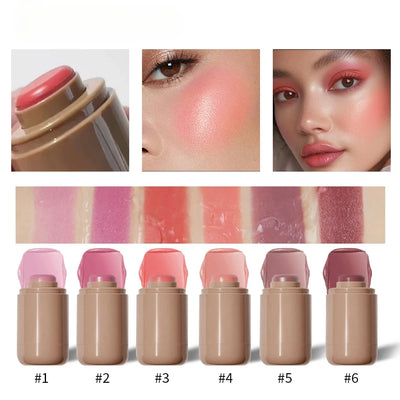 3In1 Cheek Lip Tinted Moistured Blush Stick Waterproof Easy Color Rouge Silky Smooth Blusher Cream Matte Contour Makeup