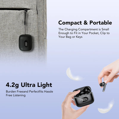 Wireless Ear Buds, Earbuds Bluetooth 5.3 Headphones 60H Playtime LED Display, Hifi Stereo Sound Waterproof In-Ear Earphones with 4 Microphone