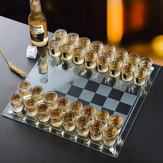 Board Games,Bar Fun Drinking Games Chess Game Set Party Favor with 32 Game Glasses Bar Entertainment Supplies, Boardgames of Tiktok