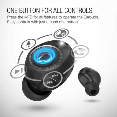 True Wireless Earbuds with Immersive Sound, Bluetooth 5.0 Earphones In-Ear with Charging Case Easy-Pairing Stereo Calls/Built-In Microphones/Ipx5 Sweatproof/Pumping Bass for Sports,Workout,Gym