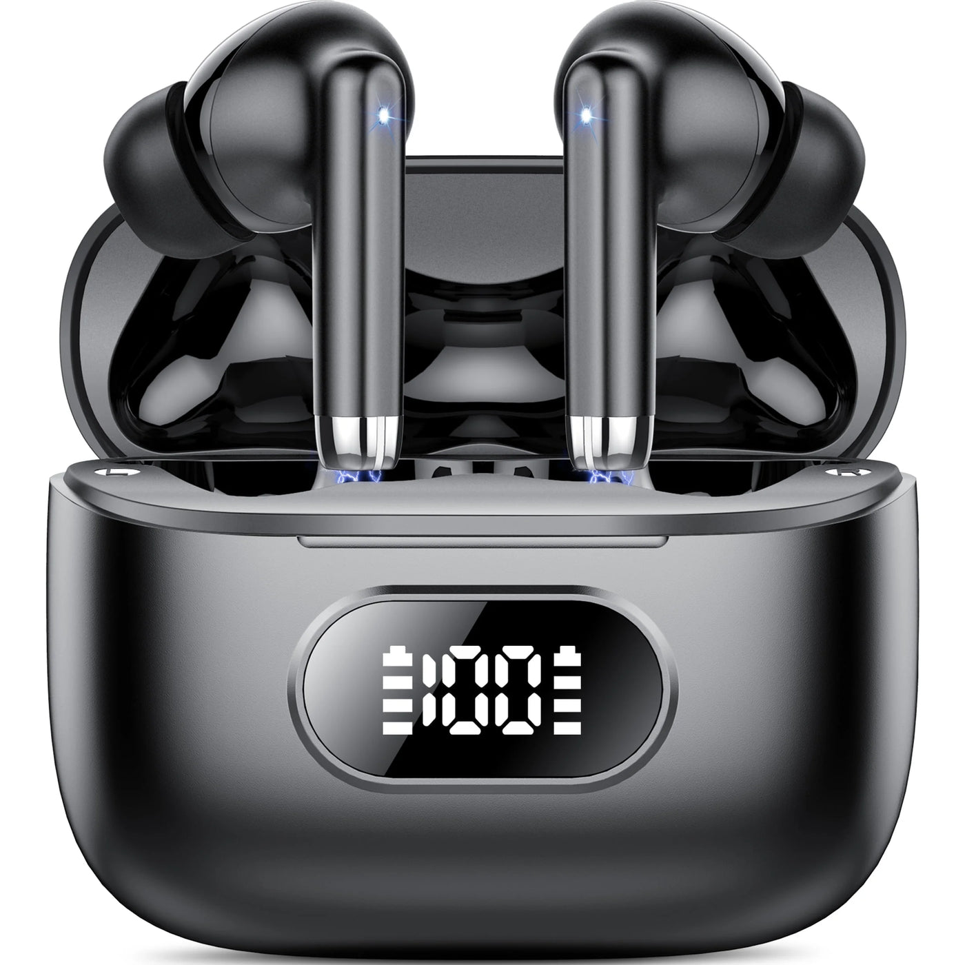 Wireless Ear Buds, Earbuds Bluetooth 5.3 Headphones 60H Playtime LED Display, Hifi Stereo Sound Waterproof In-Ear Earphones with 4 Microphone