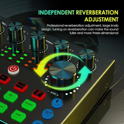 Podcast Equipment Kit, Audio Interface & All-In-One Live Sound Control Device, Ideal for Recording, Gaming, Singing, Broadcasting, Live Streaming