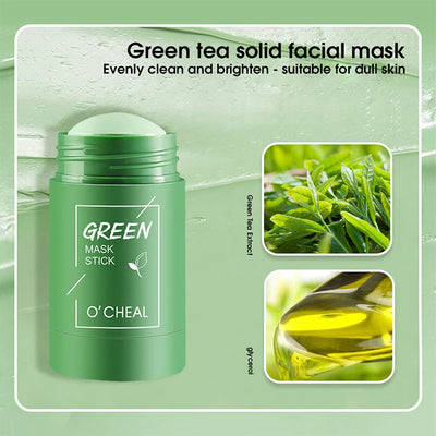 Solid Facial Mask Stick Green Tea Honey Peach Cleaning Pore Moisturizing Long Charcoal Eggplant Mud Film